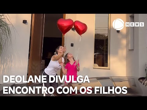 Deolane Bezerra volta para casa e divulga encontro com os filhos