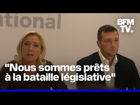 Vote de confiance, législatives… La prise de parole de Marine Le Pen et Jordan Bardella