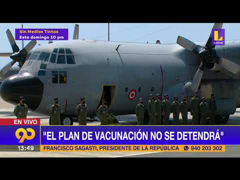 ? Presidente Sagasti recibe aviones hércules y asegura: El plan de vacunación no se detendrá