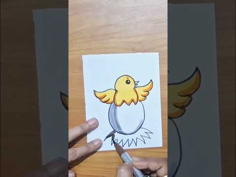 How to draw chick 🐥#shortsfeed #drawing #art #chick