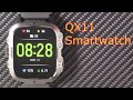 QX11 Smartwatch review Military Style waterproof   Bluetooth calling blood pressure SPO2