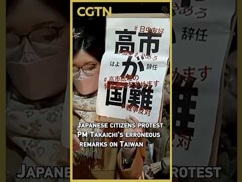 Japanese citizens protest PM Takaichi's erroneous remarks on Taiwan