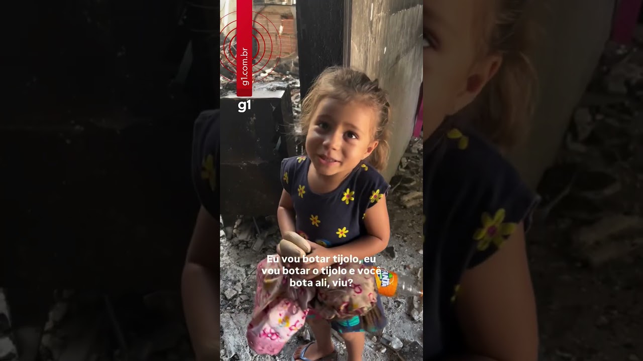 Eu vou botar tijolo reação de criança emociona mãe após casa pegar fogo