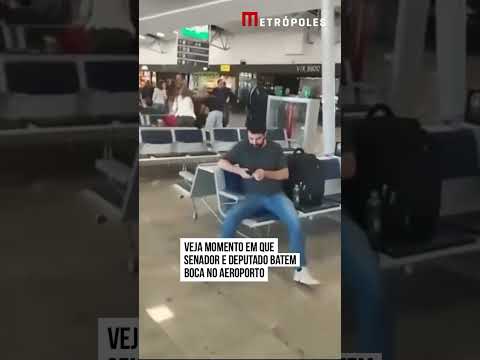 Veja momento em que senador e deputado batem boca no aeroporto