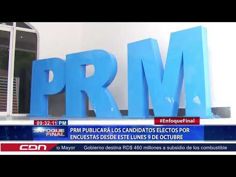 PRM publicará los candidatos electos por encuestas desde este lunes 9 de octubre