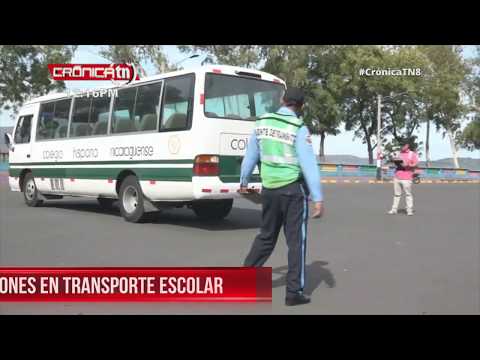 Policía de Masaya, Nicaragua realiza inspección al transporte escolar