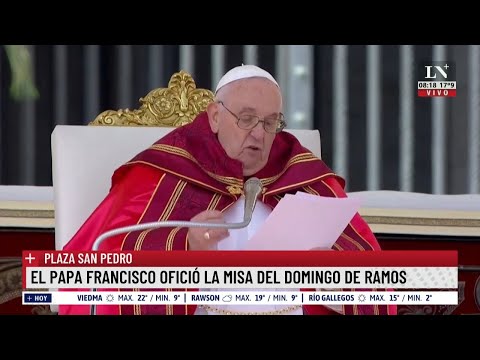 El papa ofició la misa del domingo de ramos