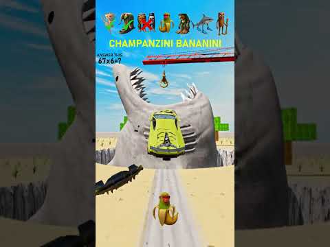 Italian brainrot charactors cars vs gaint shark | Beamng drive #shorts