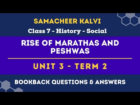 Rise of Marathas and Peshwas Exercises | Unit 3  | Class 7 | History | Social | Samacheer Kalvi