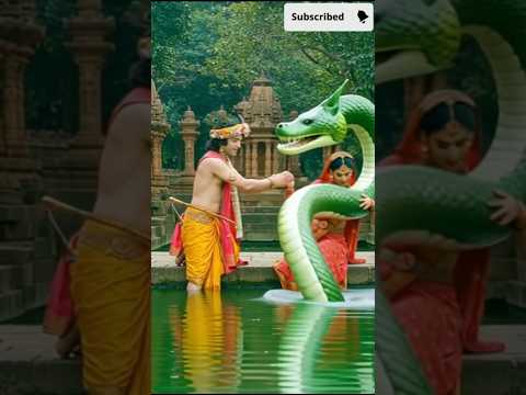 साँप ने पकड़ा राधा जी को!😱 देखिए ये अद्भुत दृश्य🙏 श्री कृष्ण हैरा#radhakrishna #viralshorts