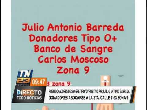 Urgente: Piden donadores de sangre tipo O