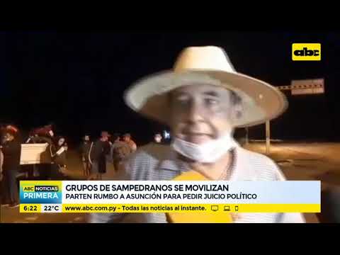 Grupos de sampedranos se movilizan rumbo a Asunción