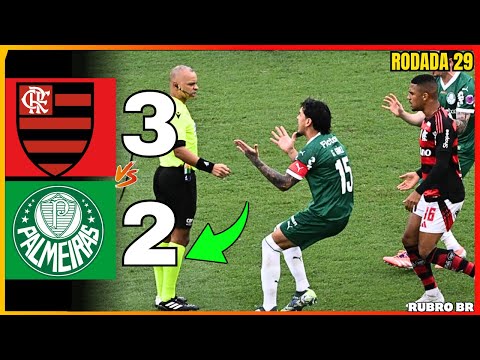 FLAMENGO 3 X 2 PALMEIRAS E TEVE MUITA RECLAMAÇÃO DO PALMEIRAS COM A ARBITRAGEM E NEM É MEME