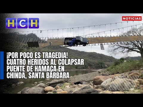 ¡Por poco es tragedia! Cuatro heridos al colapsar puente de hamaca en Chinda, Santa Bárbara