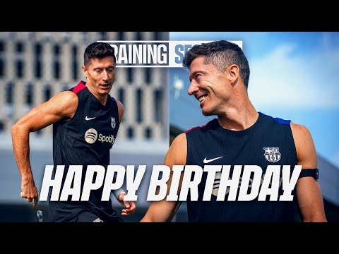 Teammates wish LEWY a HAPPY BIRTHDAY! 🥳 | FC Barcelona training 🔵🔴