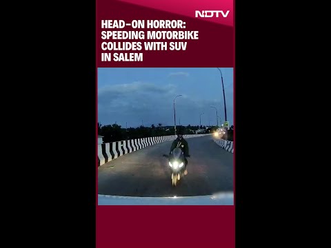 Tamil Nadu News | Head-On Horror: Speeding Motorbike Collides With SUV In Tamil Nadu's Salem