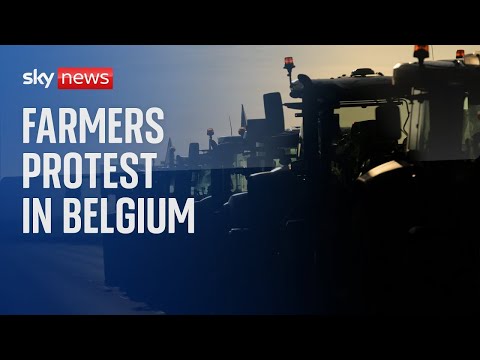 Watch live: Belgian farmers protest in Brussels - on the same day EU Leaders gather in the city