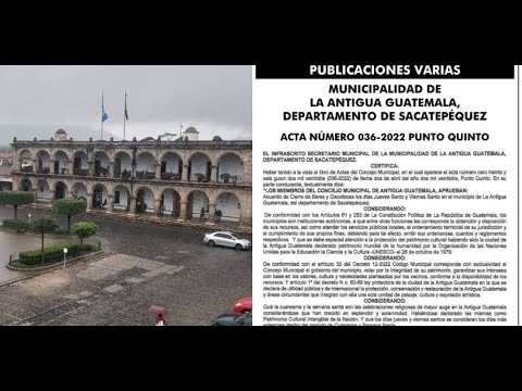 El ayuntamiento de la Antigua Guatemala prohíbe a bares y discotecas abrir.
