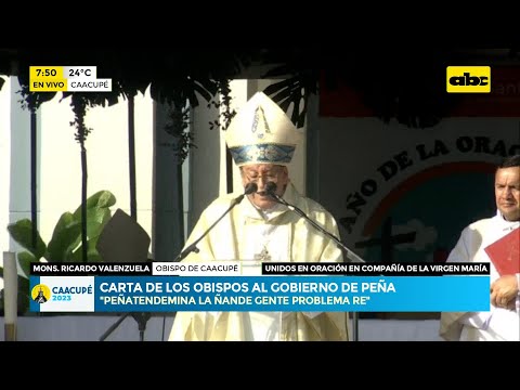 Caacupé: carta de los obispos al gobierno de Santiago Peña