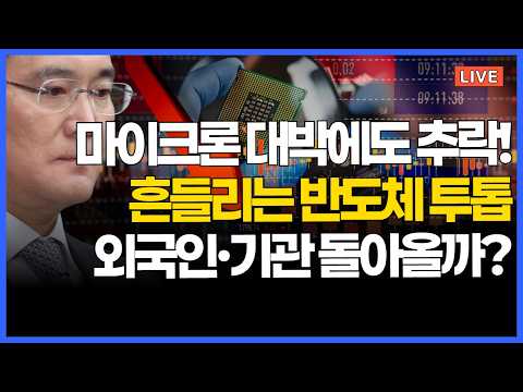 <strong>마이크론</strong> 대박에도 추락! 흔들리는 <strong>반도체</strong> 투톱 외국인·기관 돌아올까?