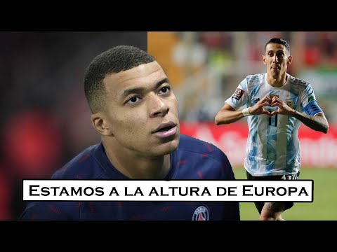 Ángel Di María carga contra Mbappe.