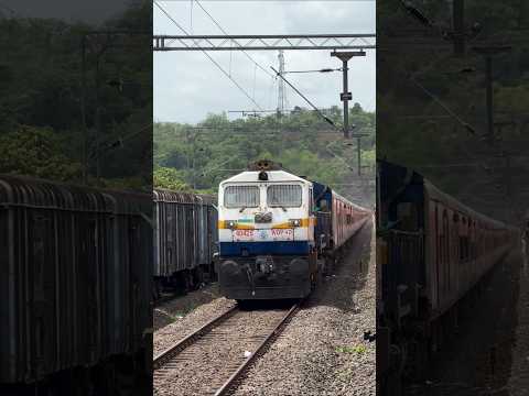 Diverted 11097 Poorna Express Crossing 10104 Mandovi Express #indianrailways #konkanrailway #train
