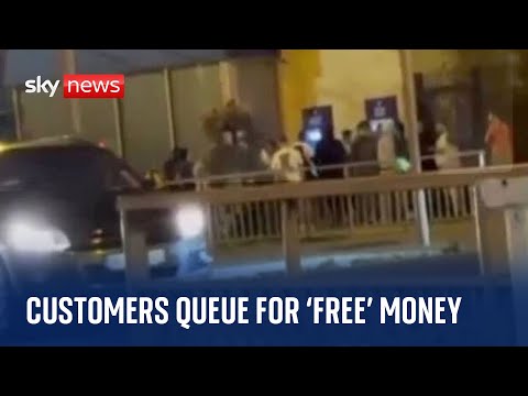 Bank customers queue for 'free money' at cash machines in Ireland