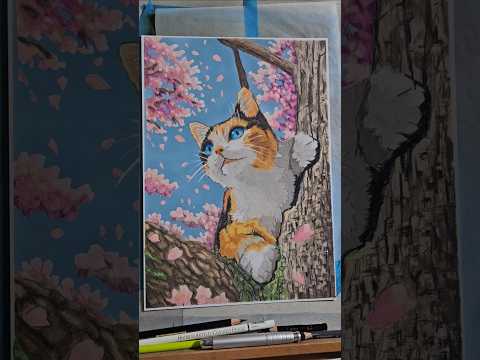 誰でも猫が上手く描ける方法 #イラスト #shorts