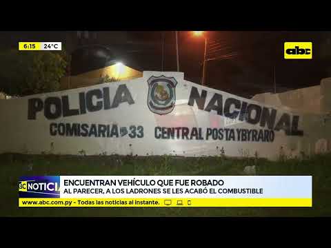 Encuentran vehículo que fue robado en Asunción