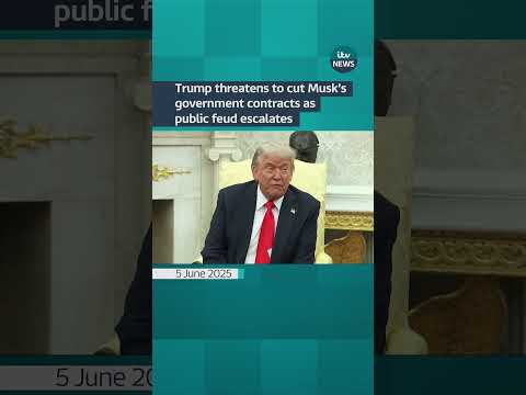 President Trump has threatened to cut Elon Musk's government contracts #itvnews