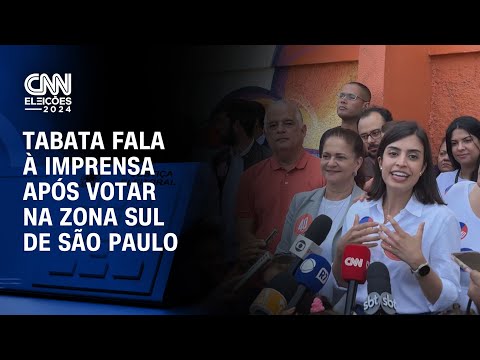 Tabata fala à imprensa após votar na zona sul de São Paulo | CNN ELEIÇÕES