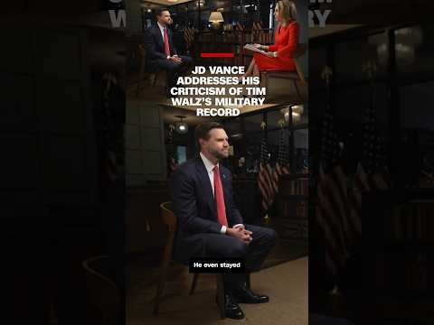 JD Vance addresses his criticism of Tim Walz’s military record #cnn #news