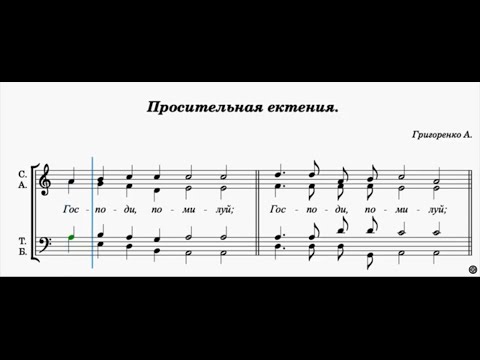 Просительная ектения/ Отца и Сына и Святаго Духа/ ноты
