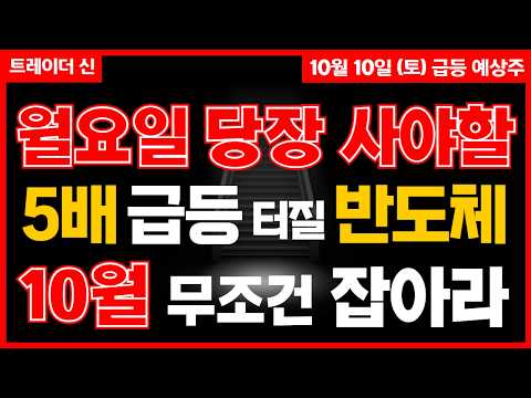 🔴10월 무조건 잡아야할 반도체 新  "이 기업" 대박터진다🔴【10월10일 신트레이더 <strong>테마주</strong> 주식추천】