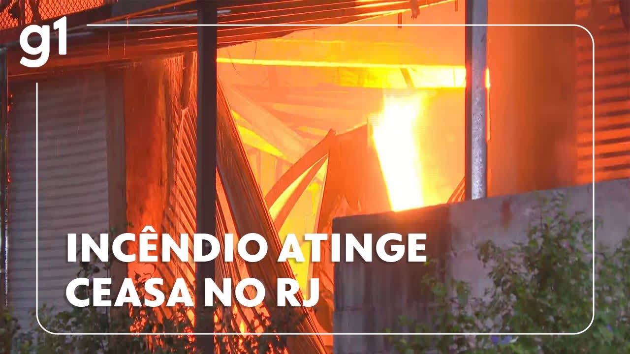 Incêndio de grandes proporções atinge a CEASA no Rio de Janeiro