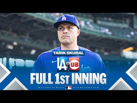 타릭 스쿠발의 LA 다저스 데뷔전 1회 전체 영상! (타자 3명 모두 아웃) | MLB 하이라이트