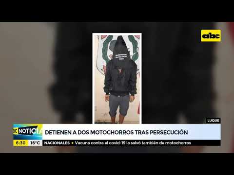 Dos motochorros detenidos tras persecución en Luque