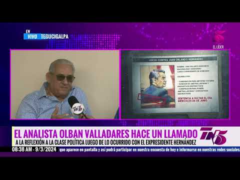 Valladares: hace un llamado a la reflexión a la clase política del país