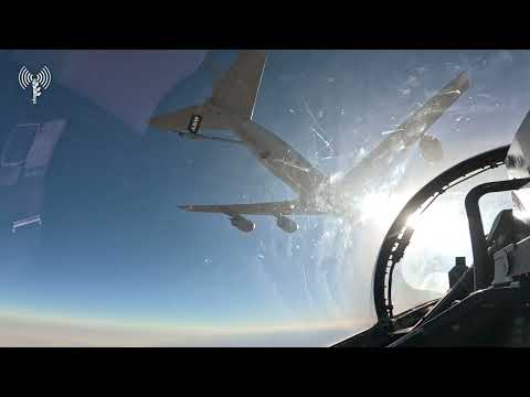 תיעוד מאיראן: מטוסי תדלוק אמריקניים מתדלקים מטוסי קרב ישראלים