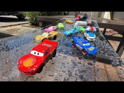 Disney Cars Tomica Summer Water Fun ☆ Have fun on our handmade water slide course!
