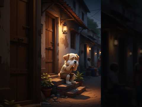 man hit puppy with stick because he want food #ai #shortsfeed #cartoon #motivation