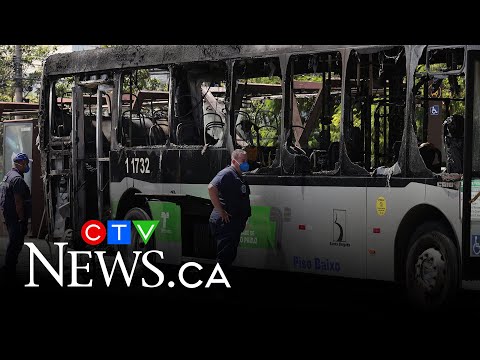 Two dead after small plane crashes into bus in Sao Paulo, Brazil