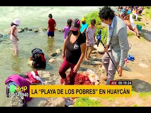 Ate: personas acuden a la denominada Playa de Huaycán para lavar su ropa