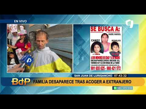 SJL: Madre y sus dos menores hijos desaparecen tras alojar en su casa a extranjero