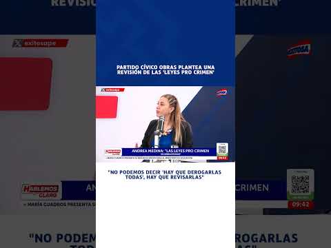 🔴🔵 Partido Cívico Obras planea una revisión de las 'Leyes Pro Crimen', anuncia diputada electa