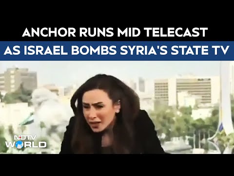 Israel Attack Syria | Anchor Runs Mid-Telecast As Israel Bombs Syria's State TV