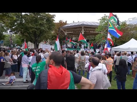 Pro-Palestinian demonstration in Paris demands Gaza cease-fire and Olympic boycott for Israel