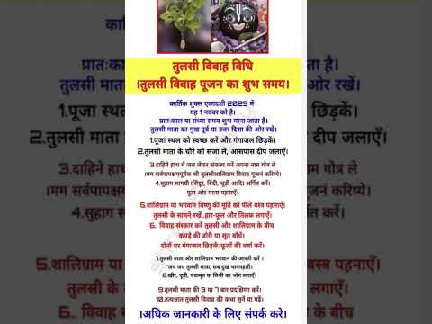 Tulsi Vivah 2025 Vidhi aur Pujan Ka Shubh Muhurat | Tulsi Shaligram Vivah Samay #bhaktimarg_ind #yt