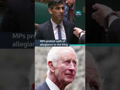 Some MPs made a point of protesting an oath of allegiance to the King #itvnews #politics