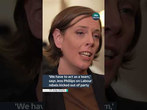 Jess Phillips backs the PM after four MPs were kicked out of the Labour Party #itvnews